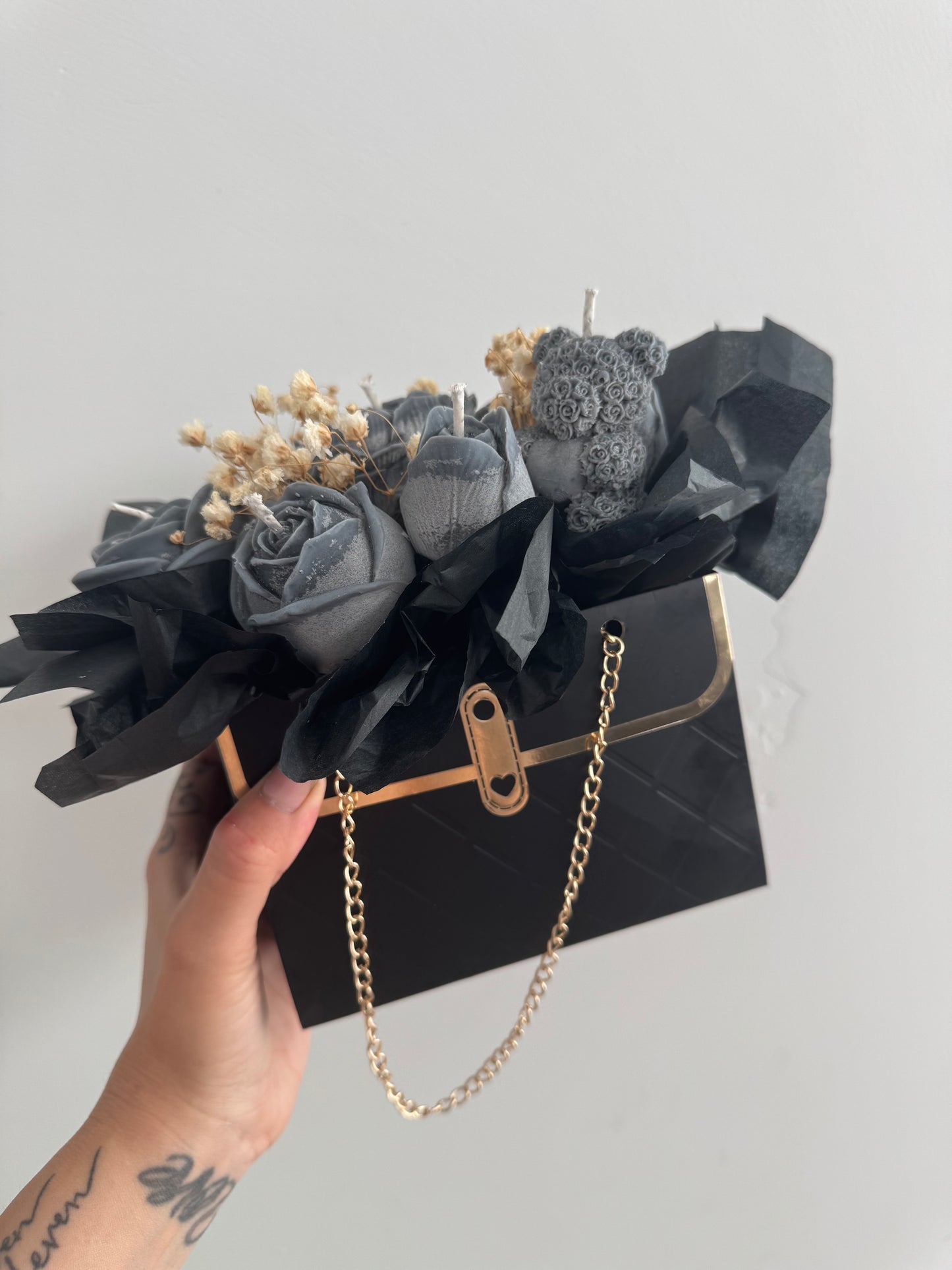“Bouquet” 50 shades of grey purse